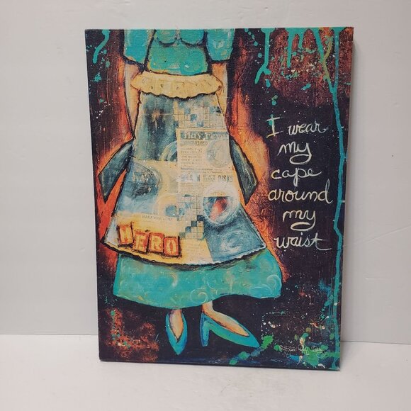 Colorful Canvas Art Print by June Pfaff Daley, I Wear My Cape Around My Waist - Picture 1 of 6